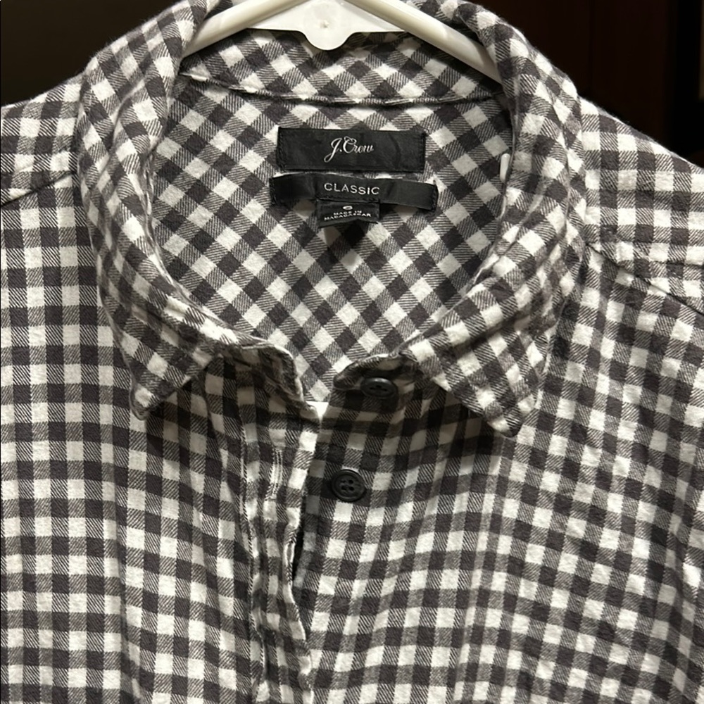 J. Crew Women's Classic Checkered Shirt - Black and White